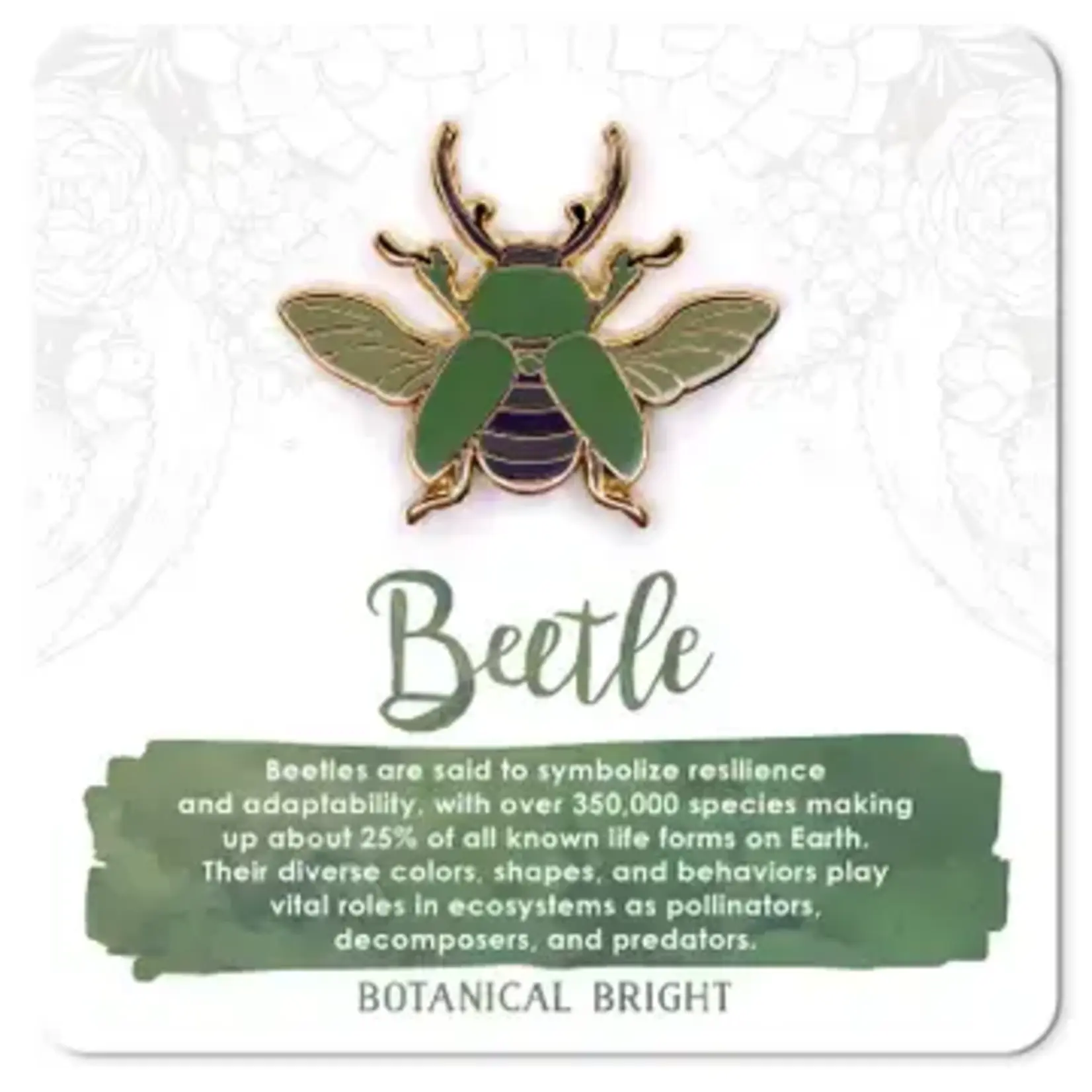 Botanical Bright Enamel Pin - Beetle