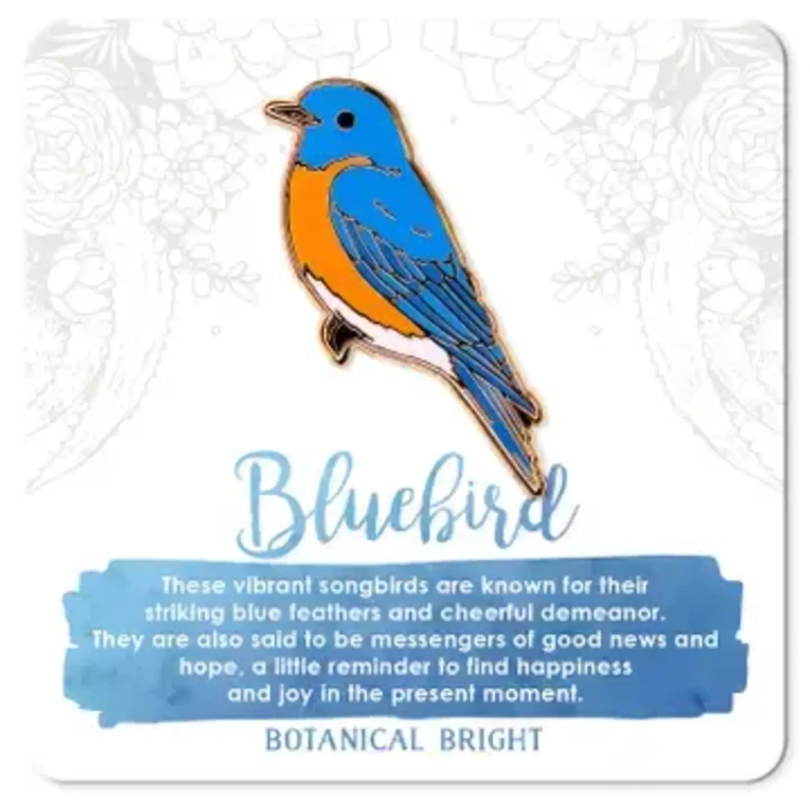 Botanical Bright Enamel Pin - Bluebird
