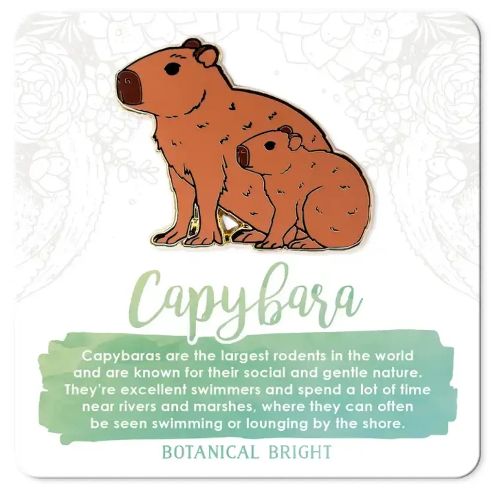 Botanical Bright Enamel Pin - Capybara