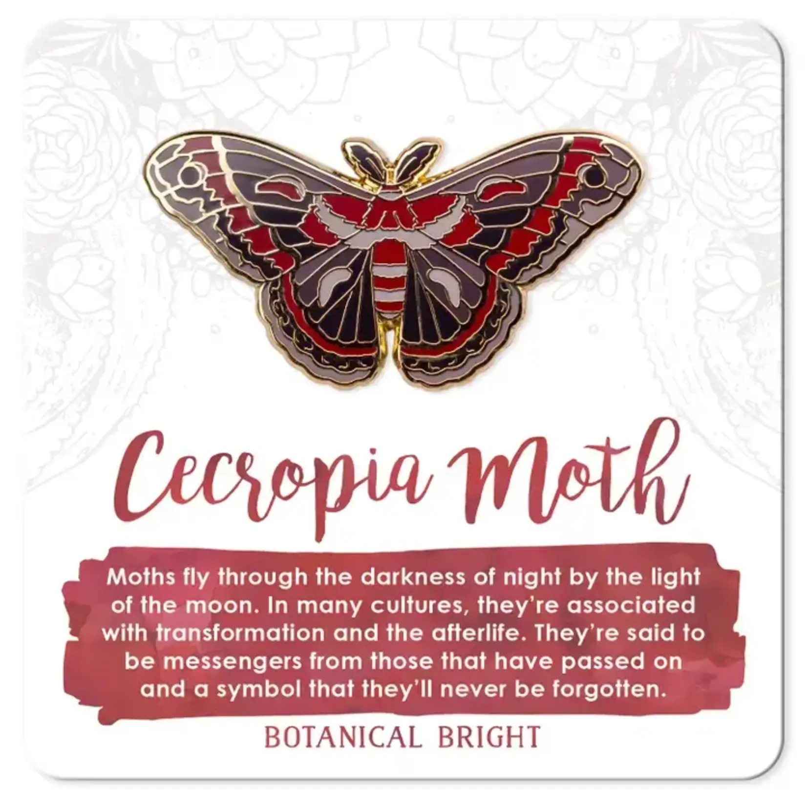 Botanical Bright Enamel Pin - Cecropia Moth