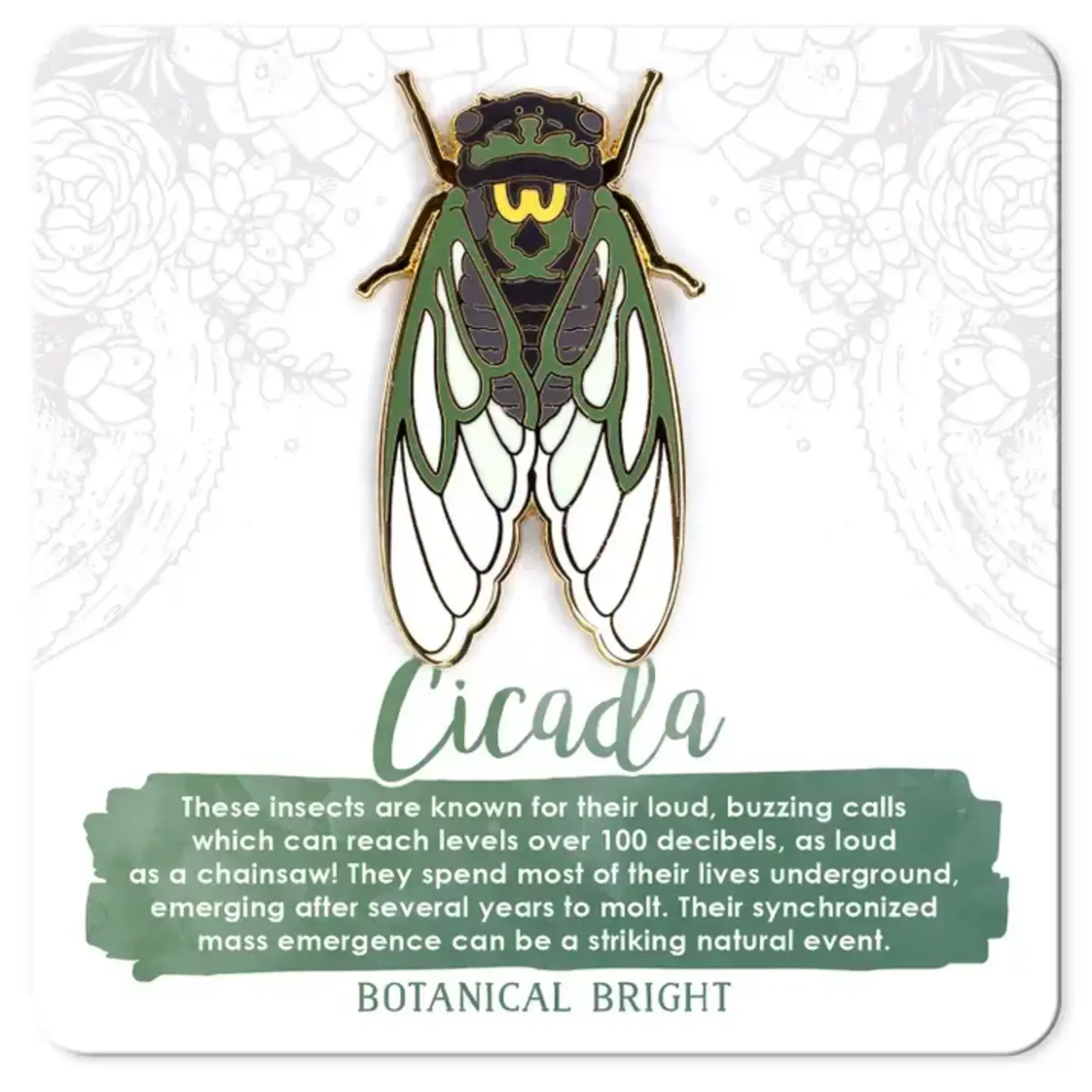 Botanical Bright Enamel Pin - Cicada