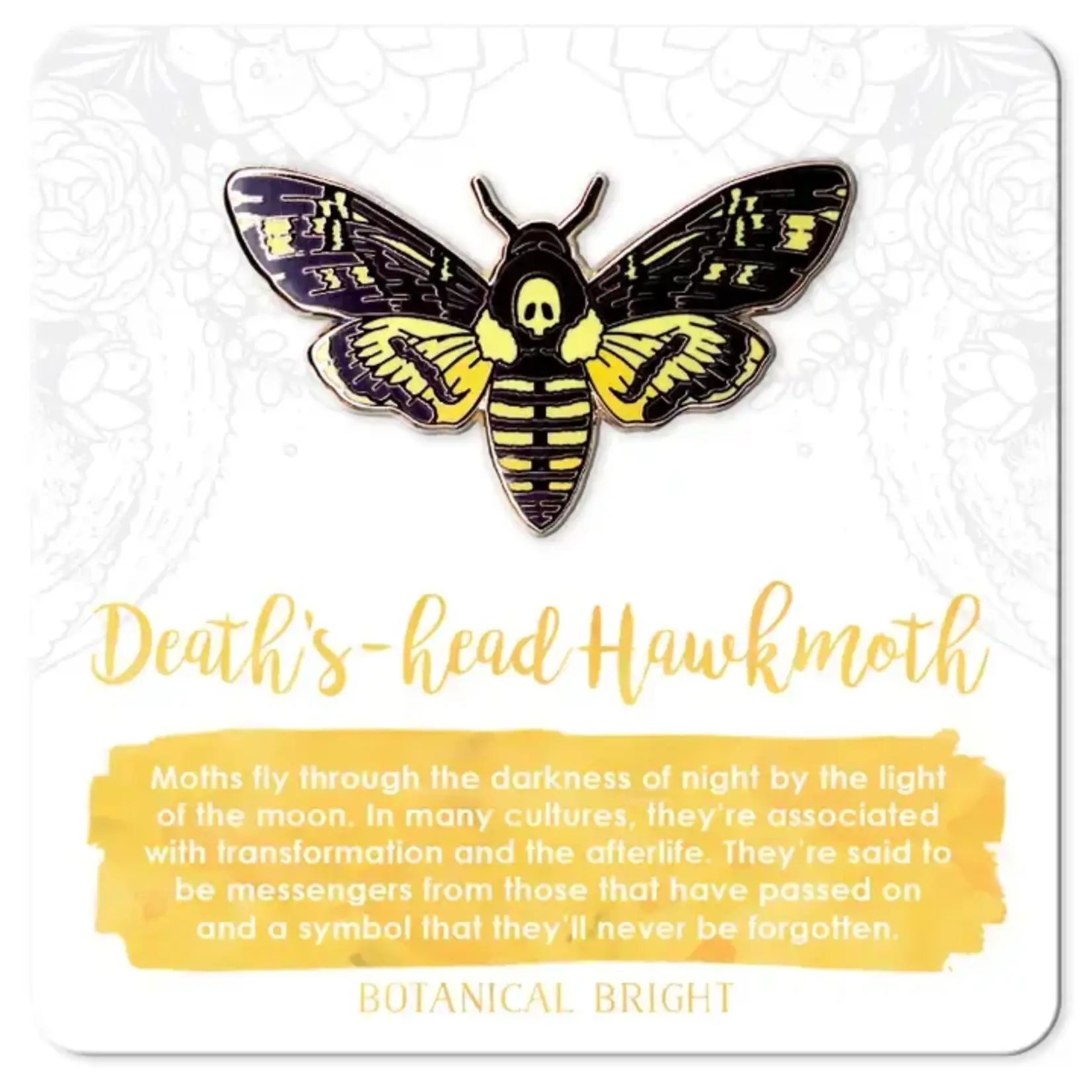 Botanical Bright Enamel Pin - Deaths-head Hawkmoth