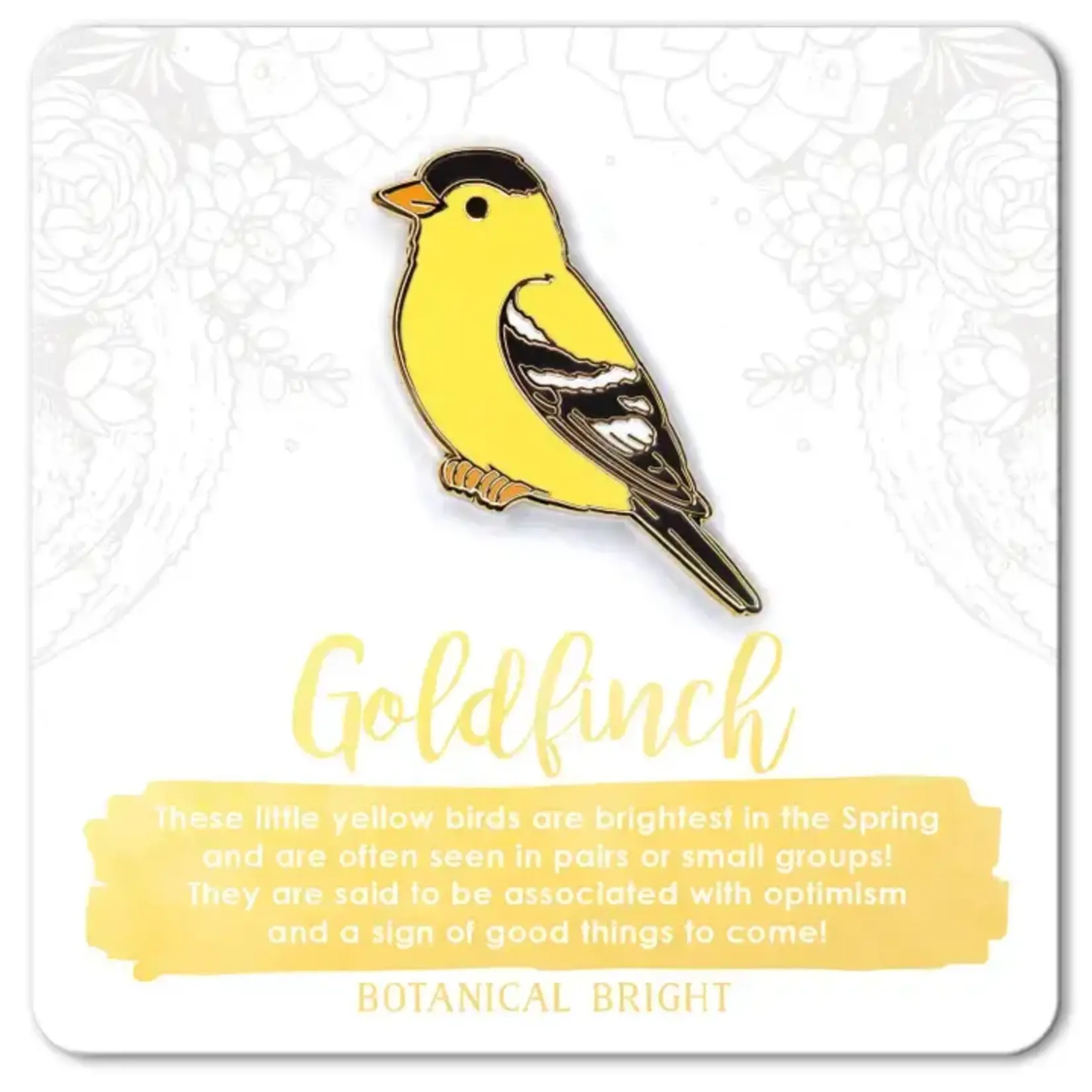 Botanical Bright Enamel Pin - Goldfinch