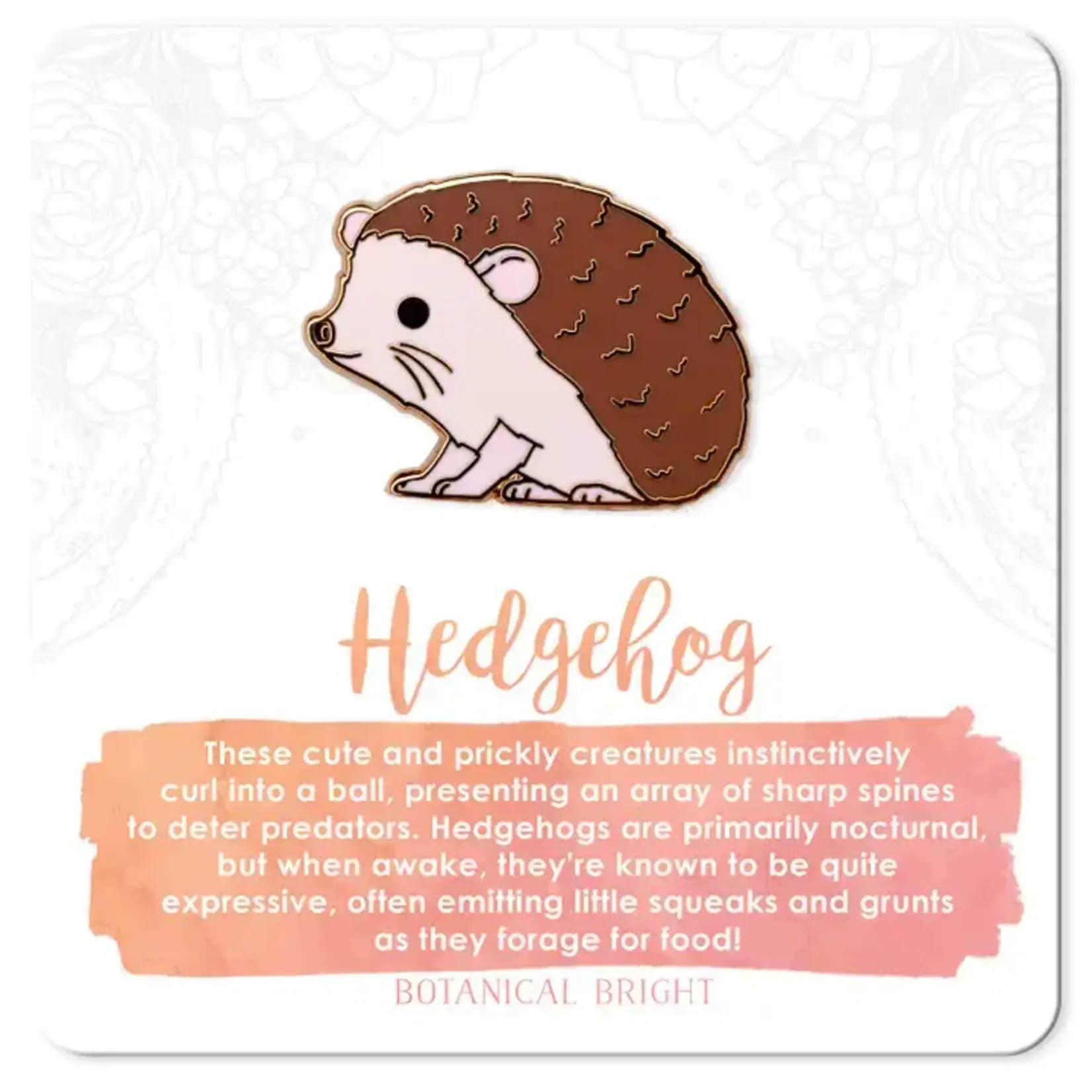 Botanical Bright Enamel Pin - Hedgehog