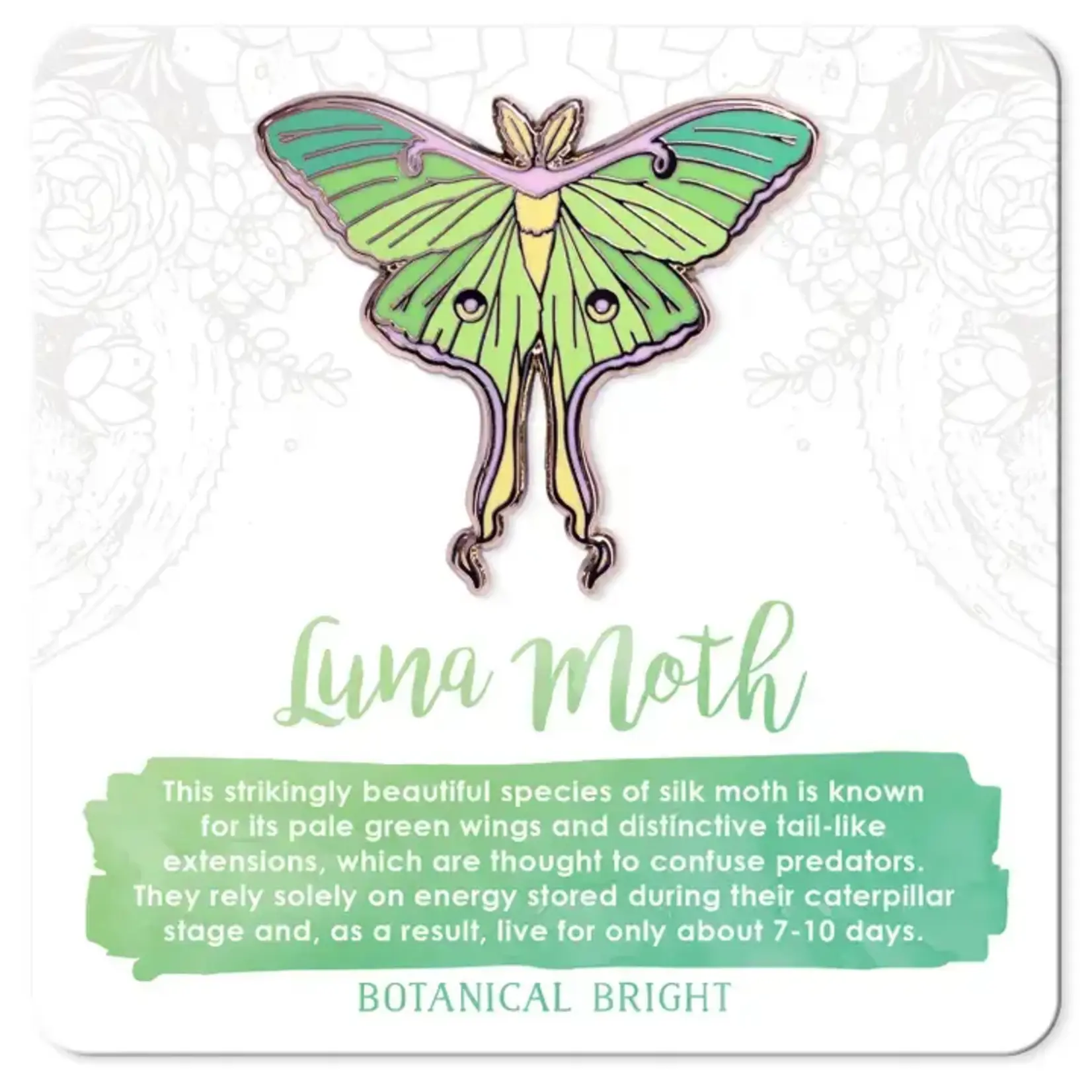 Botanical Bright Enamel Pin - Luna Moth