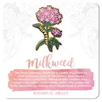 Botanical Bright Enamel Pin - Milkweed and Monarch Caterpillar