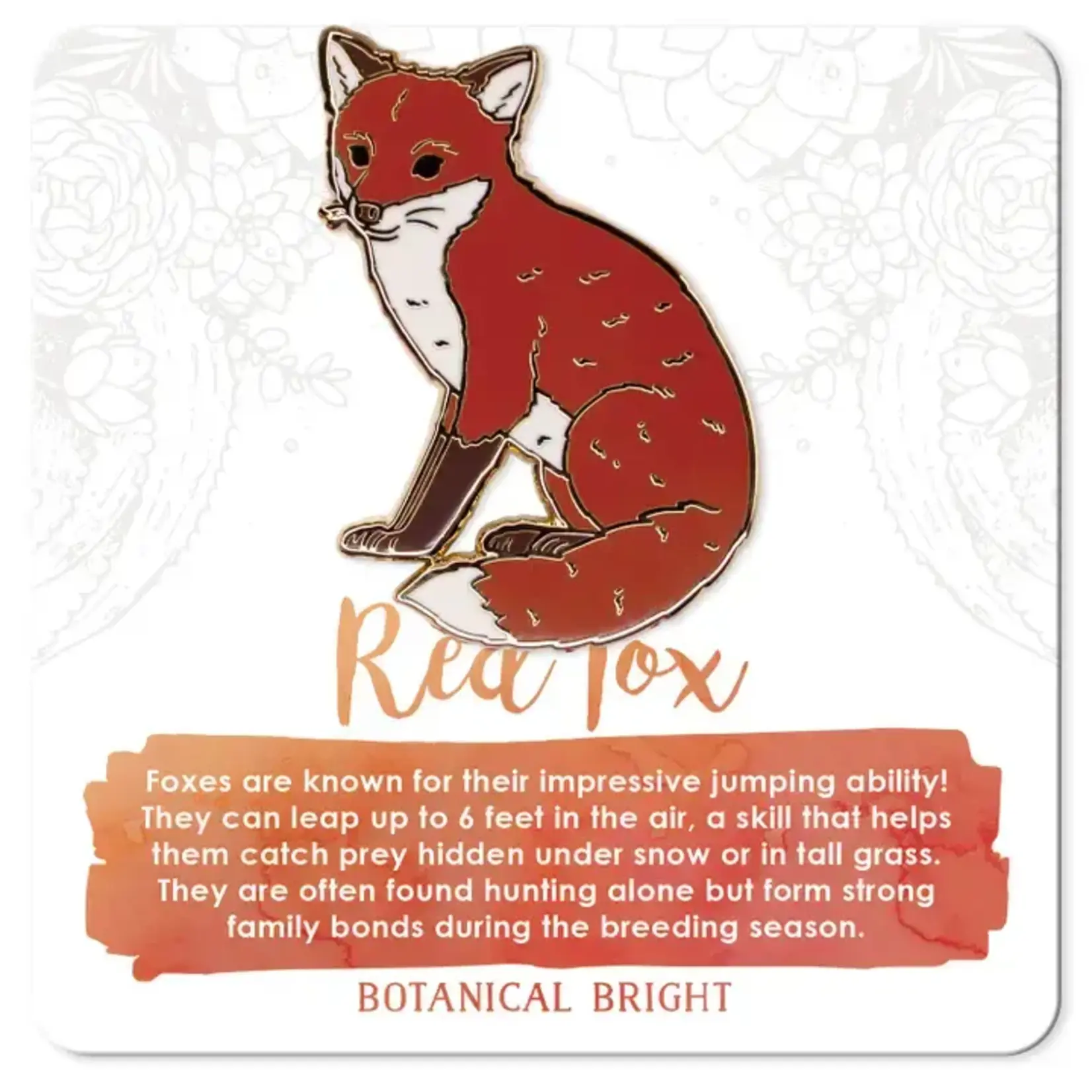 Botanical Bright Enamel Pin - Red Fox