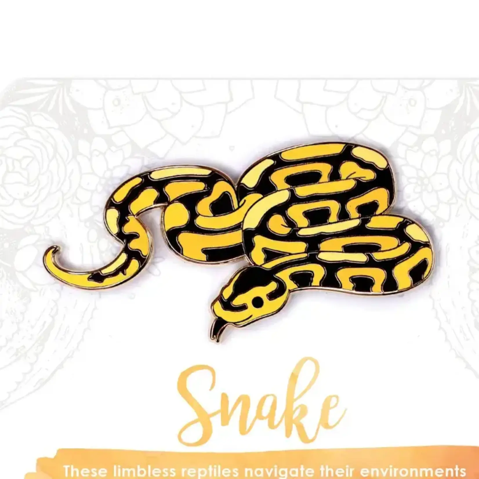 Botanical Bright Enamel Pin - Snake