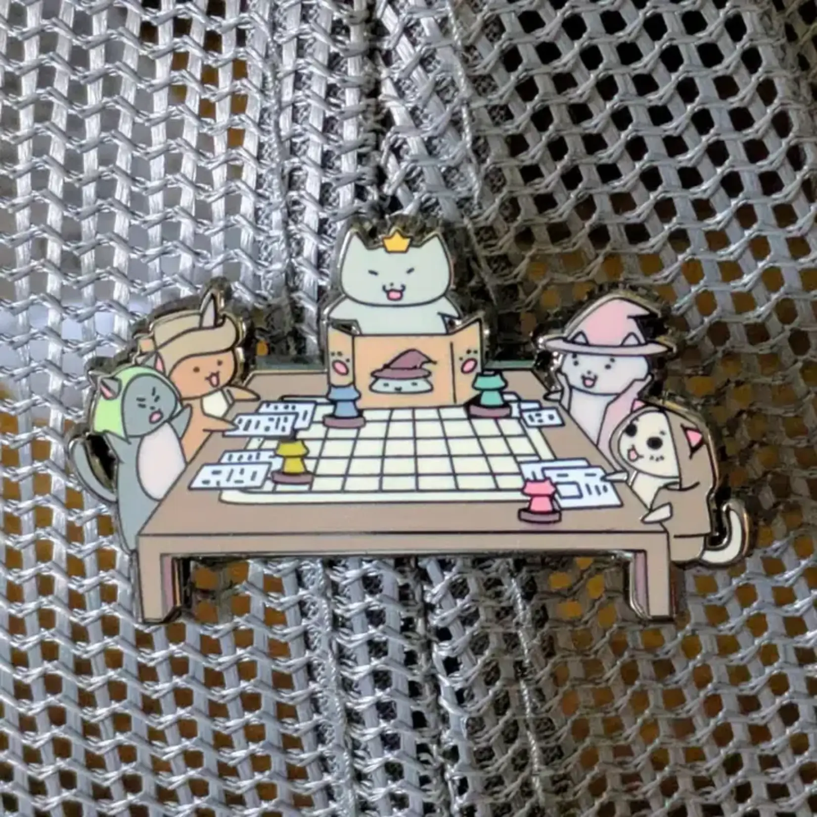 Mimic Gaming Co Enamel Pin - Cats Playing Tabletop RPG