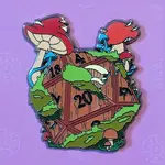 Mimic Gaming Co Enamel Pin - Forest Mushroom D20