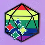 Mimic Gaming Co Enamel Pin - Pride Polyhedral D20