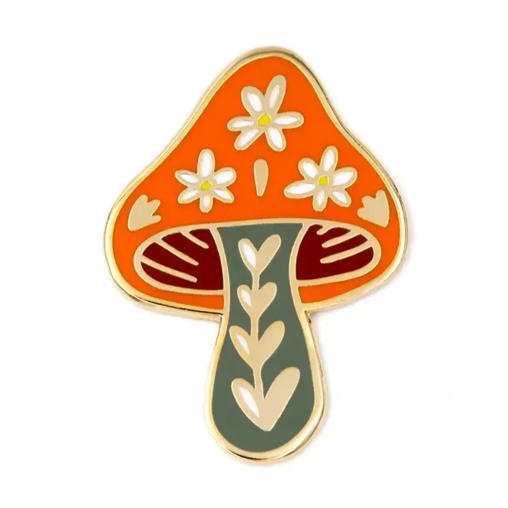 These Are Things Enamel Pin - Floral Mushroom