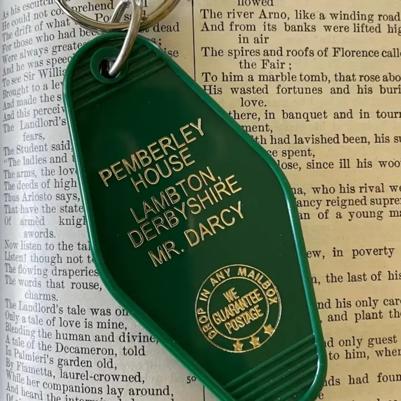 The 3 Sisters Design Co. Motel Key Fob - Pride and Prejudice - Pemberley House