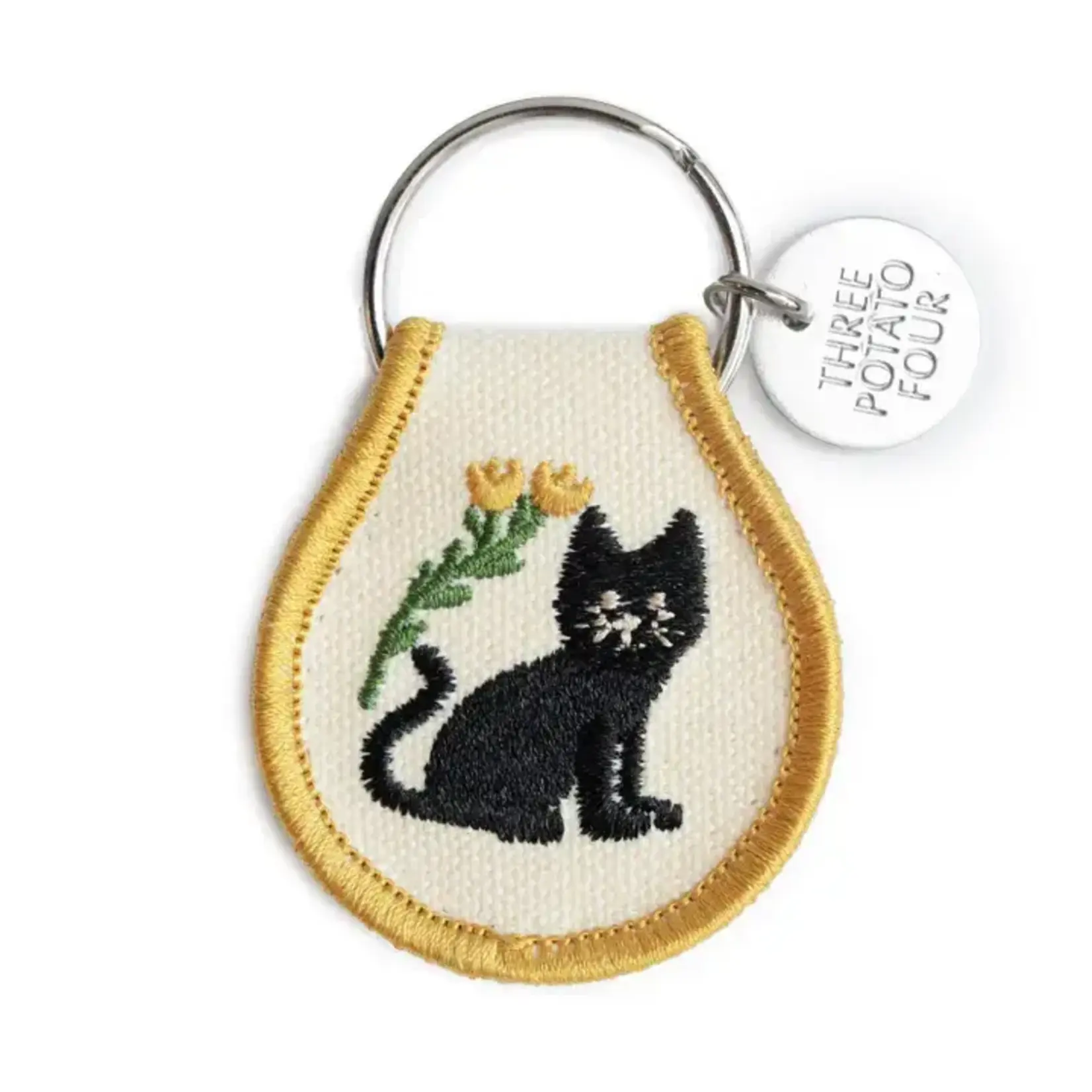 Three Potato Four Patch Keychain - Black Cat