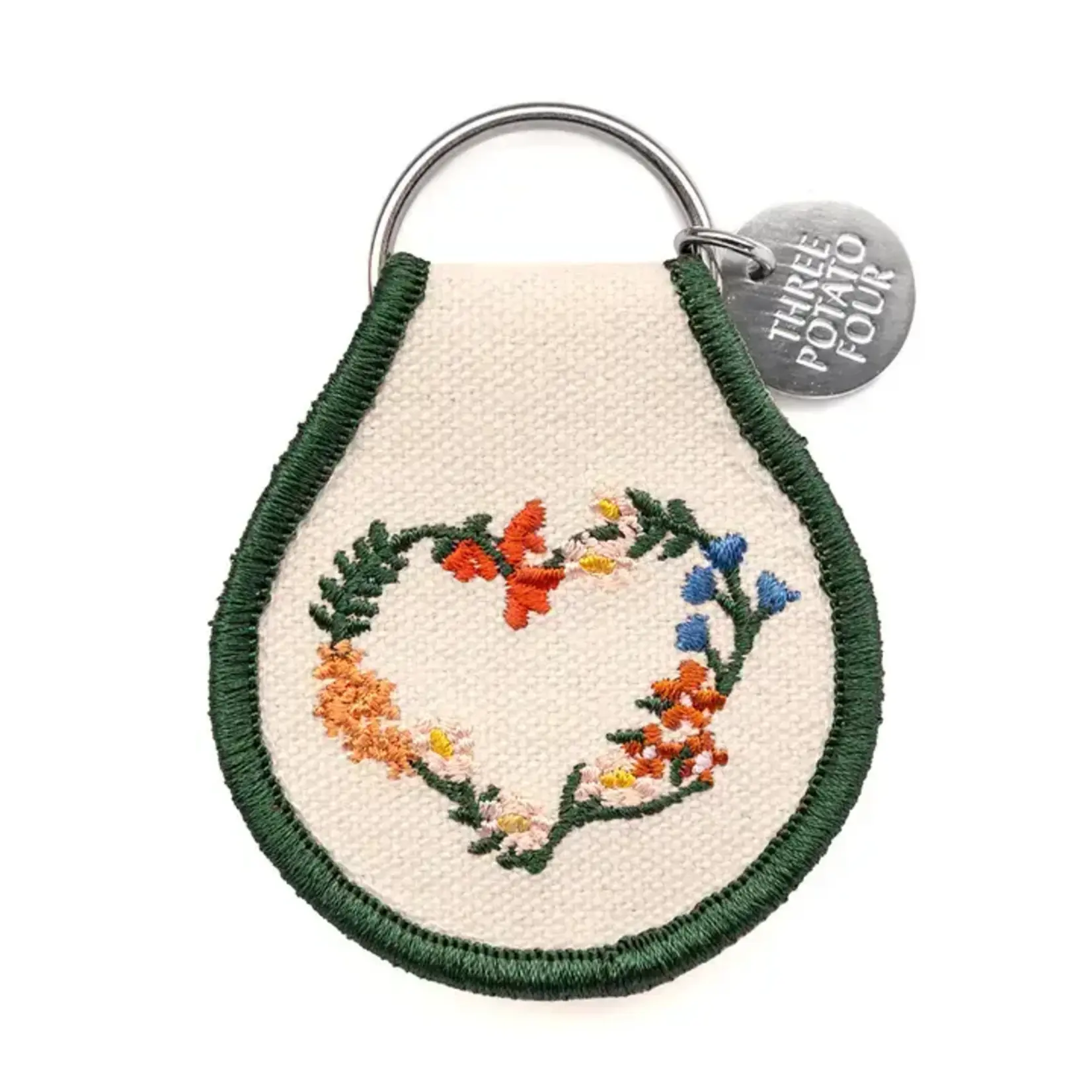 Three Potato Four Patch Keychain - Floral Wreath Heart