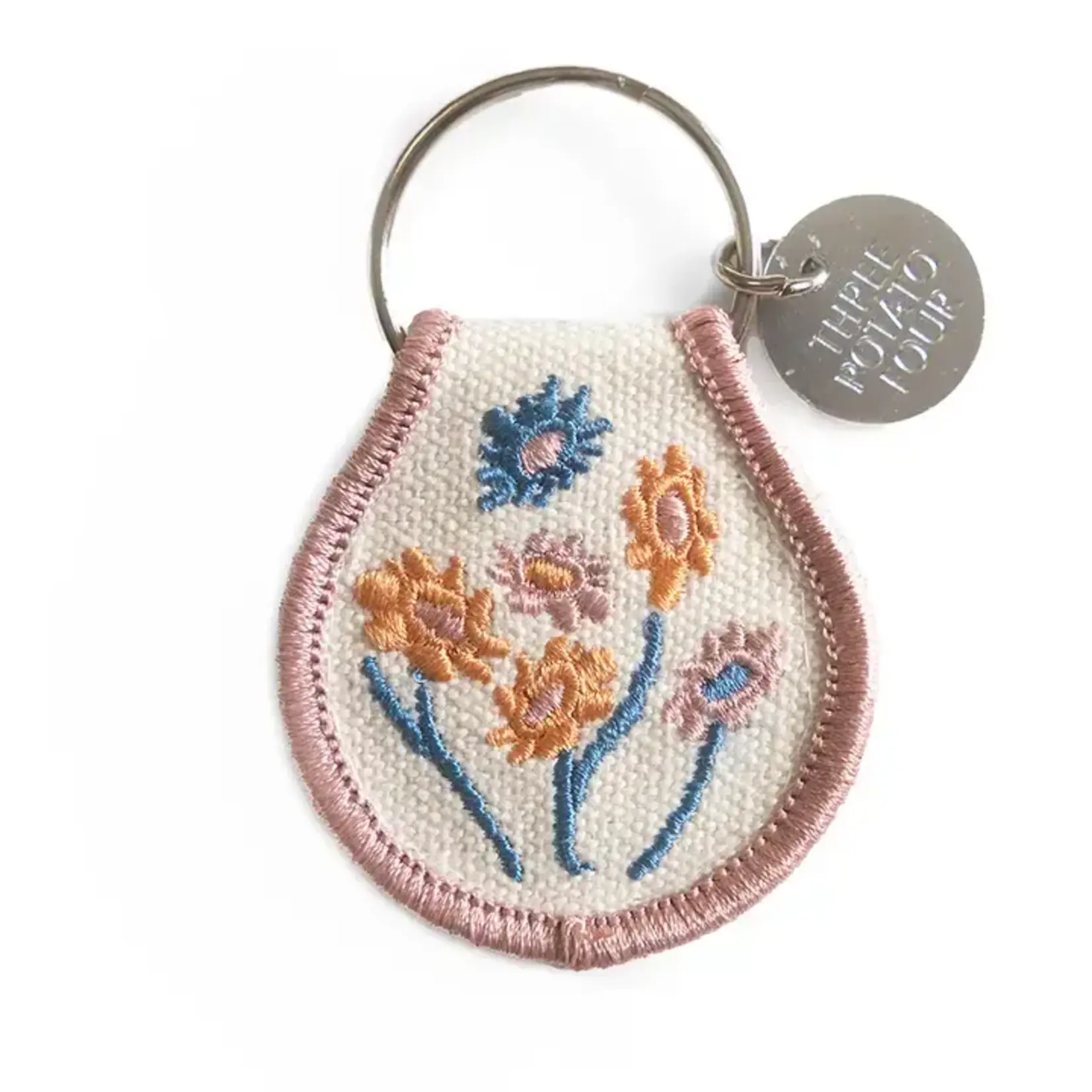 Three Potato Four Patch Keychain - Pink Floral