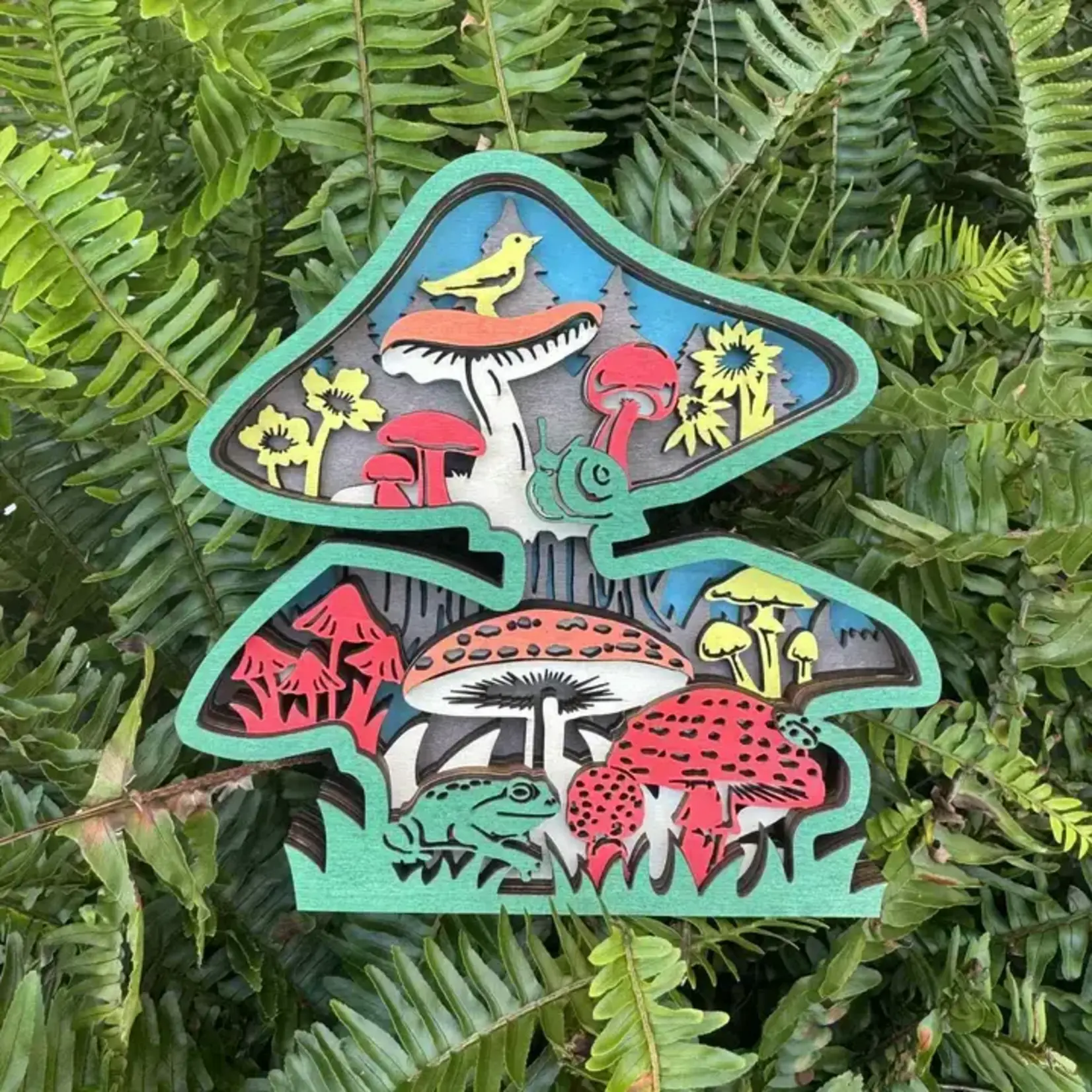 Shelf Sitter- Colorful Mushrooms