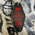 The 3 Sisters Design Co. Motel Key Fob - Cryptid Field Research Org. - Mothman