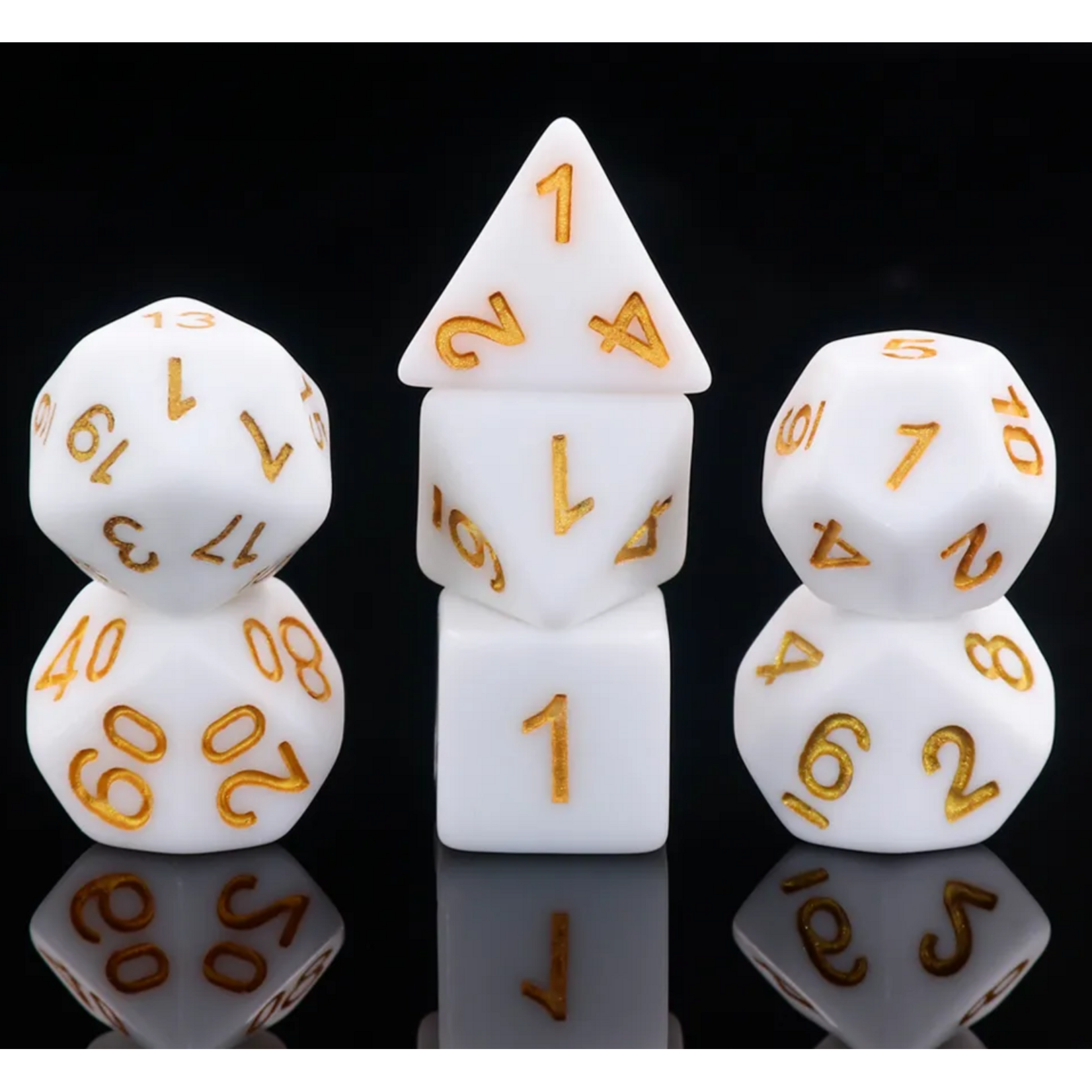 HD Frosted Matte Dice: White | 7 Die Resin Polyhedral Set