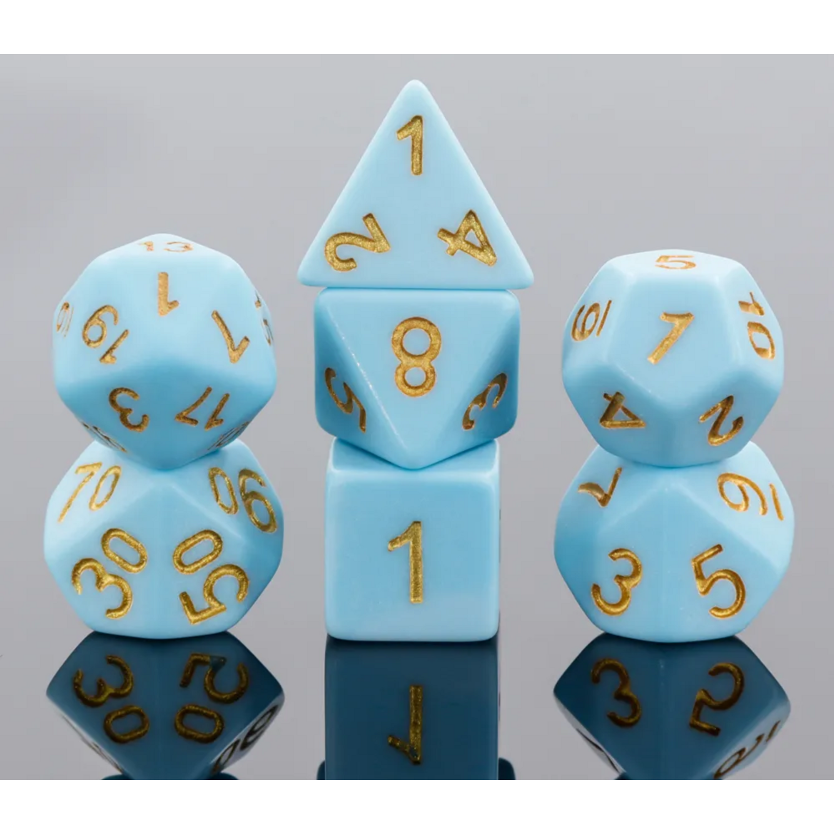 HD Frosted Matte Dice: Blue | 7 Die Resin Polyhedral Set