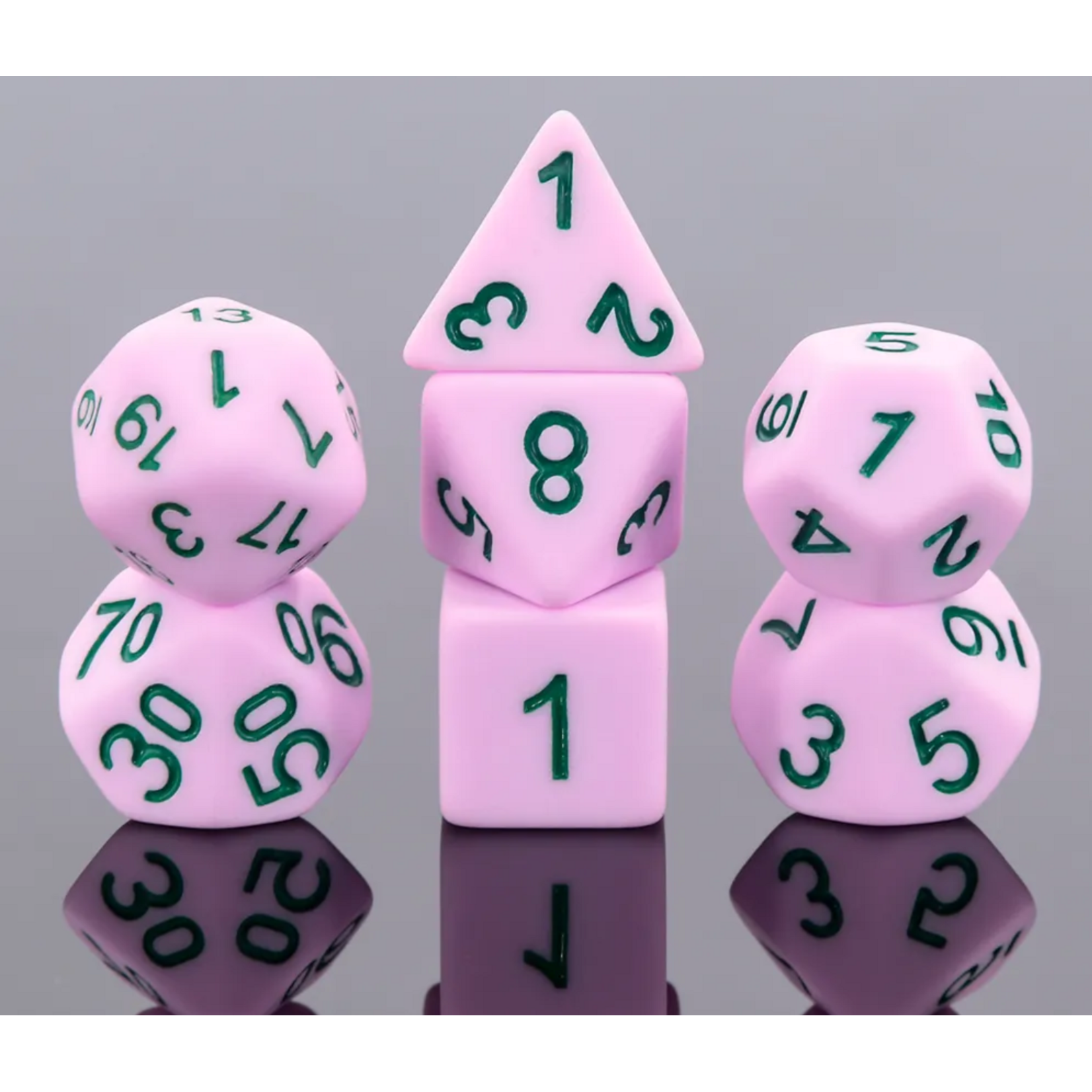 HD Frosted Matte Dice: Pink | 7 Die Resin Polyhedral Set