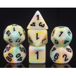 HD Frosted Matte Dice: Or+Cy+Ye Ribbon| 7 Die Resin Polyhedral Set