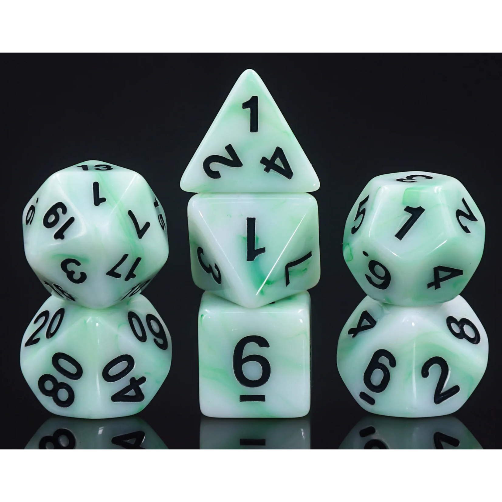 HD Frosted Matte Dice: Turquoise Ribbon| 7 Die Resin Polyhedral Set