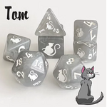 Oversize Dice: Kitty-Clacks -  Tom | 19mm - 23mm | 7 Die Polyhedral Set