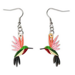 Poppin Cards & Gifts Earrings - Hand Quilled Hummingbird