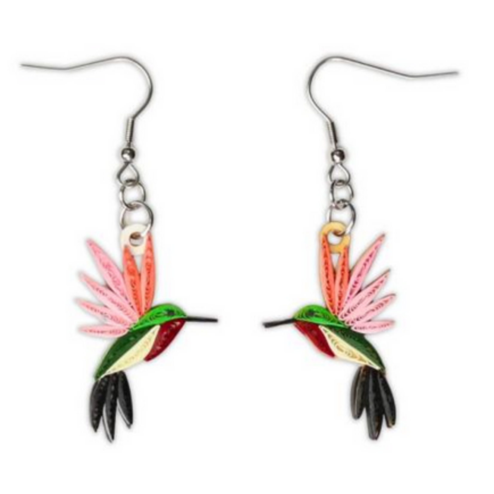 Poppin Cards & Gifts Earrings - Hand Quilled Hummingbird