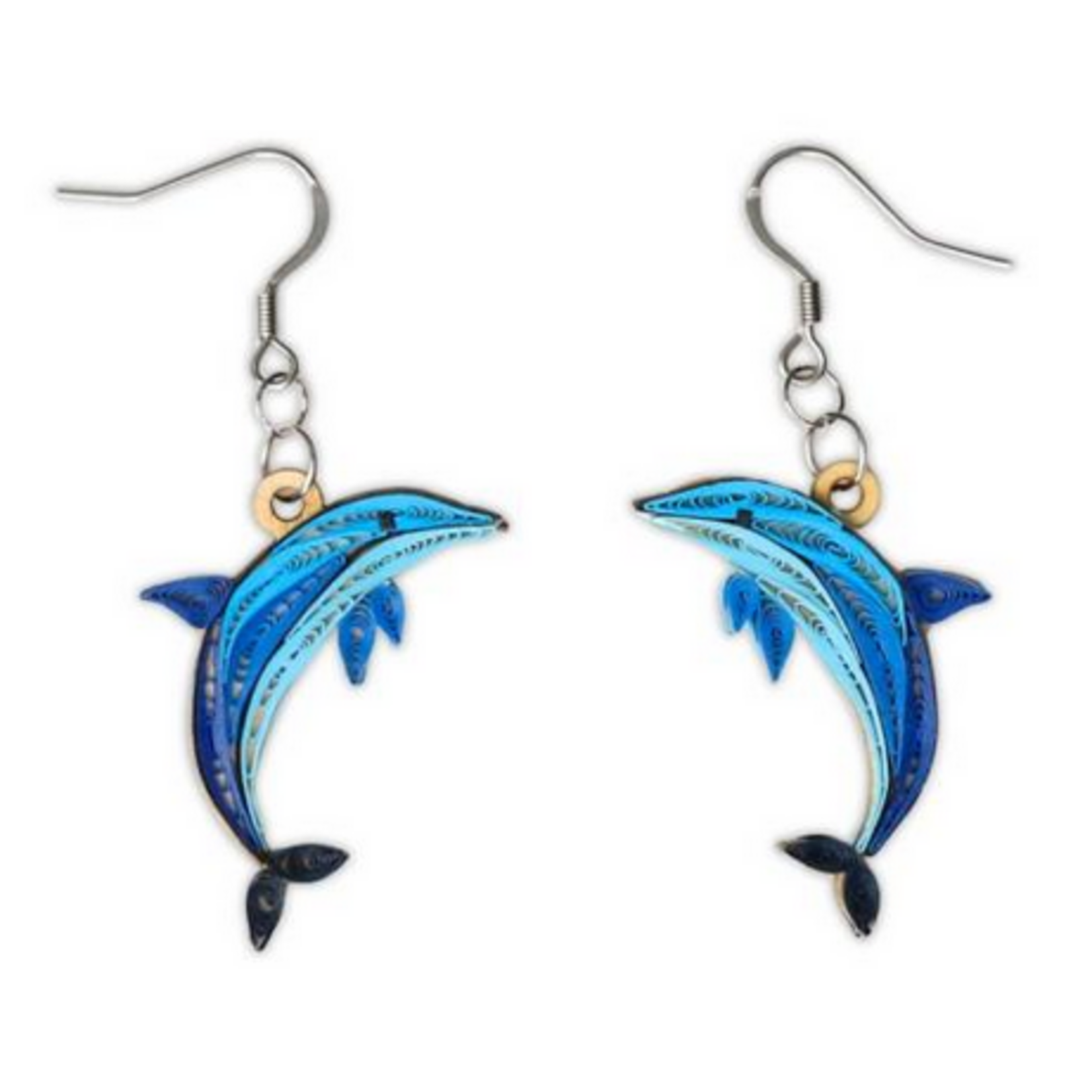 Poppin Cards & Gifts Earrings - Hand Quilled Dolphin