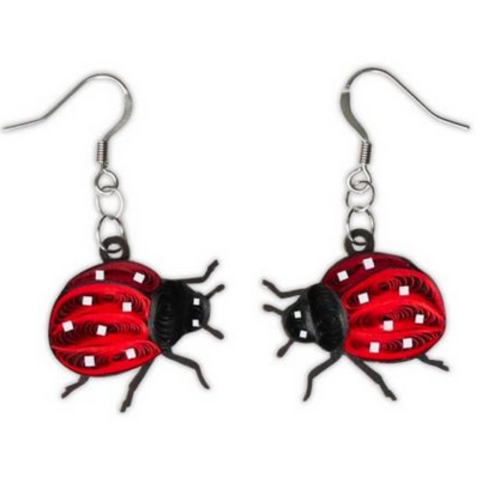 Poppin Cards & Gifts Earrings - Hand Quilled Ladybug