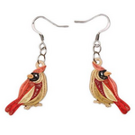 Poppin Cards & Gifts Earrings - Hand Quilled Female Quilled Cardinal