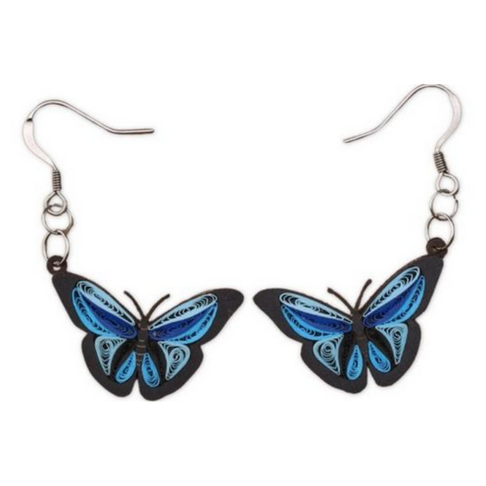 Poppin Cards & Gifts Earrings - Hand Quilled Blue Morpho Butterfly