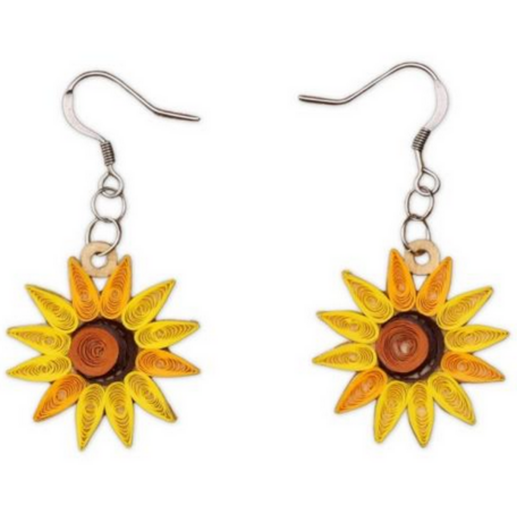 Poppin Cards & Gifts Earrings - Hand Quilled Sunflower