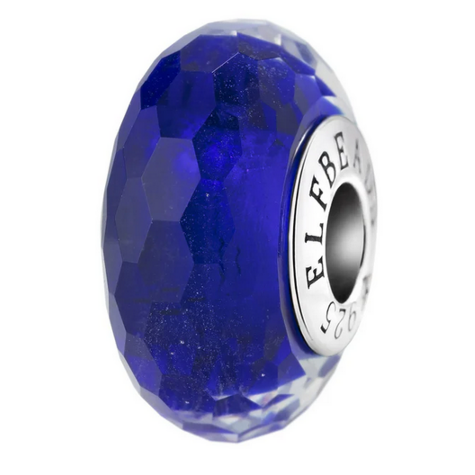 Elfbeads Deep Blue Fractal Charm - Artisan Glass