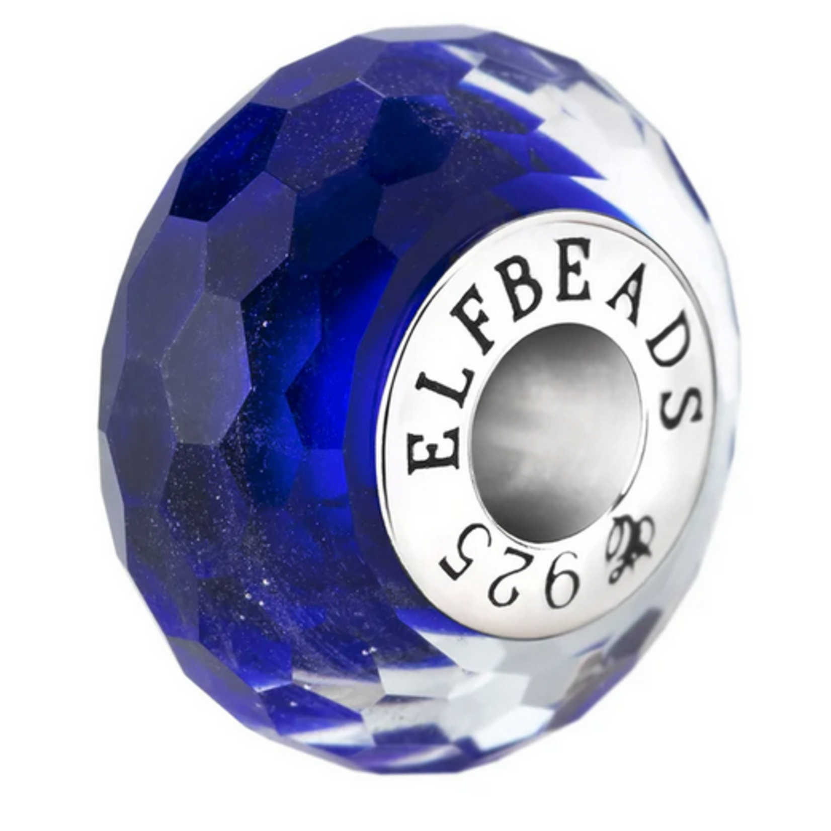 Elfbeads Deep Blue Fractal Charm - Artisan Glass