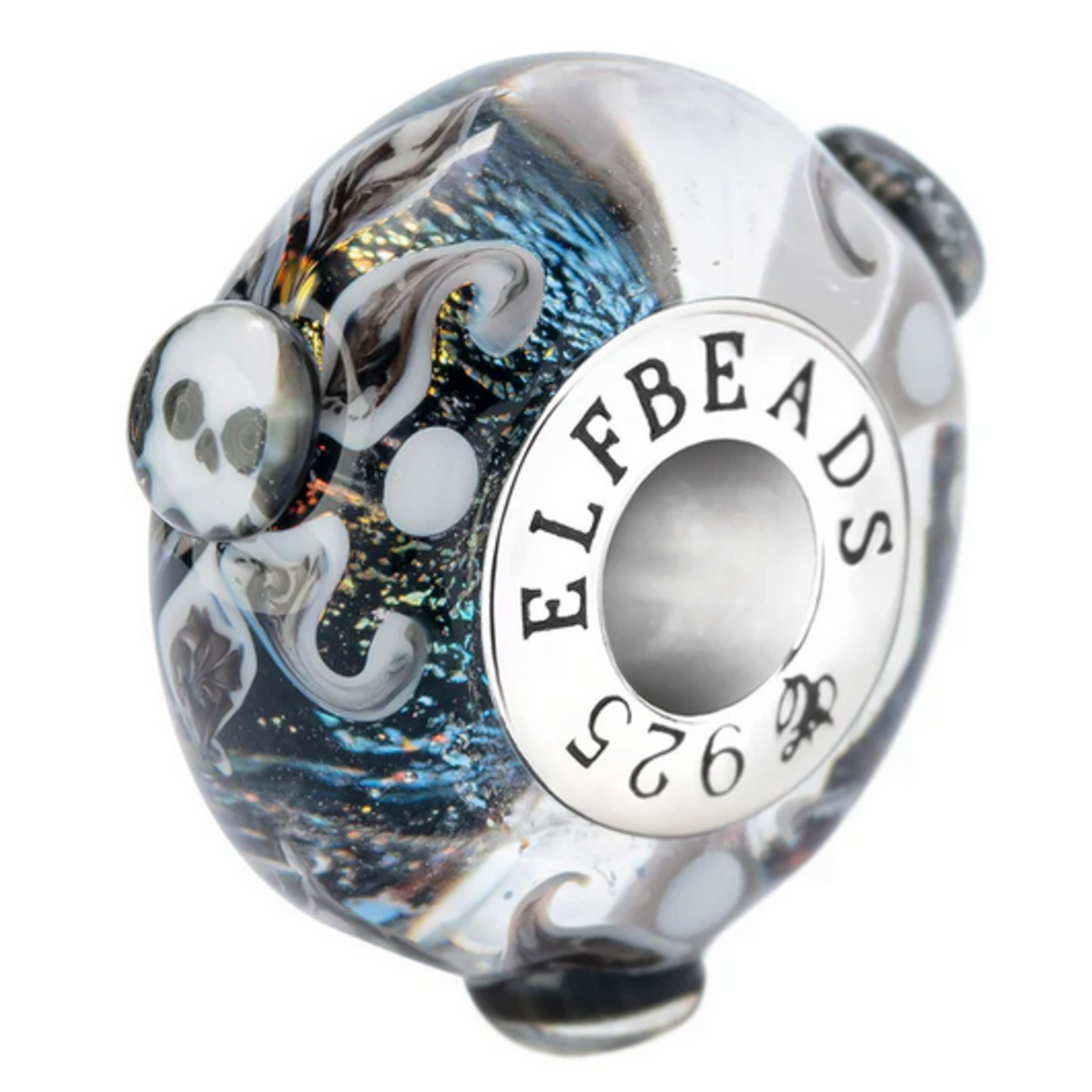 Elfbeads Skullflower Charm - Artisan Glass