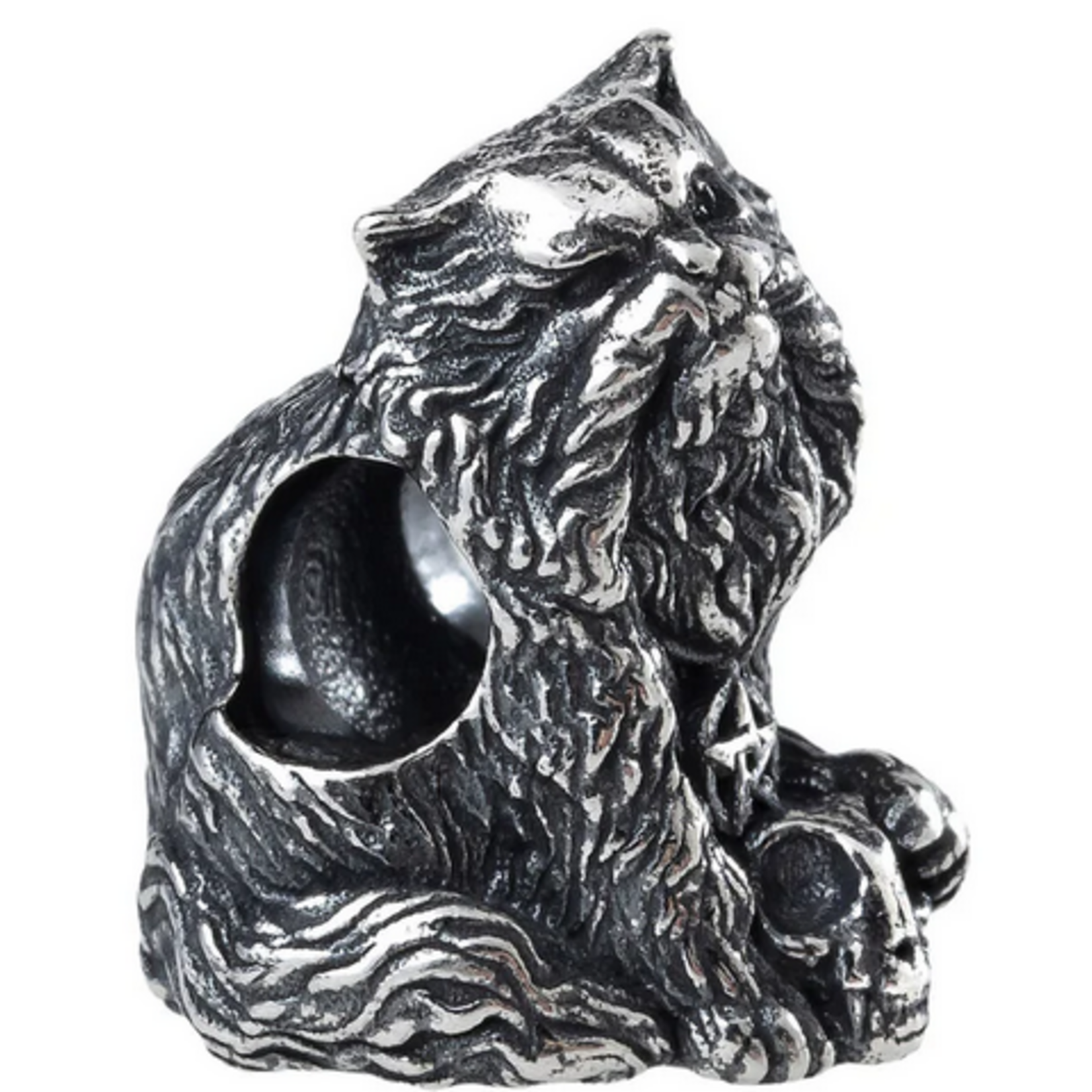 Elfbeads Monster Cat Charm - Sterling Silver