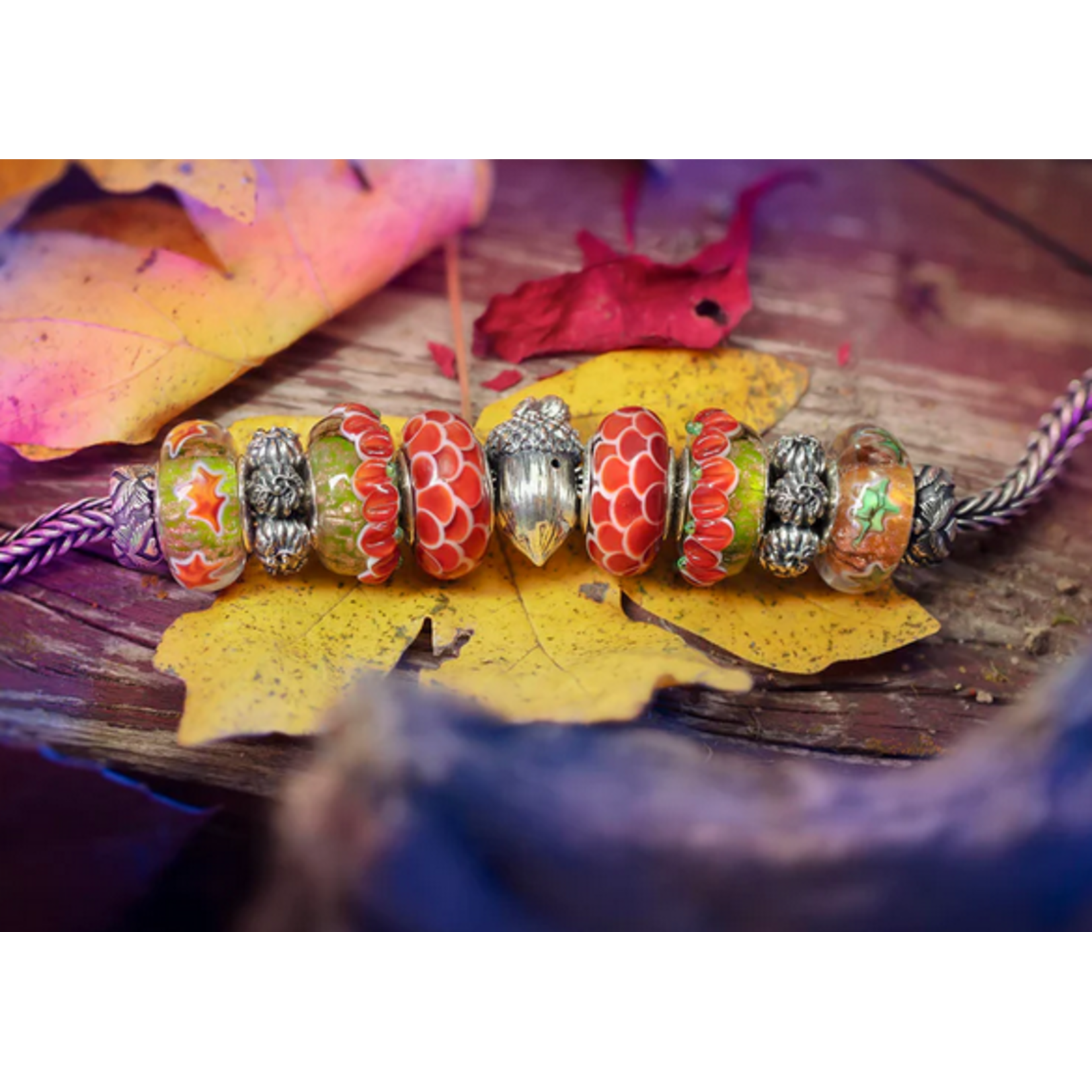 Elfbeads Acorn Treelogy Charm - Artisan Glass