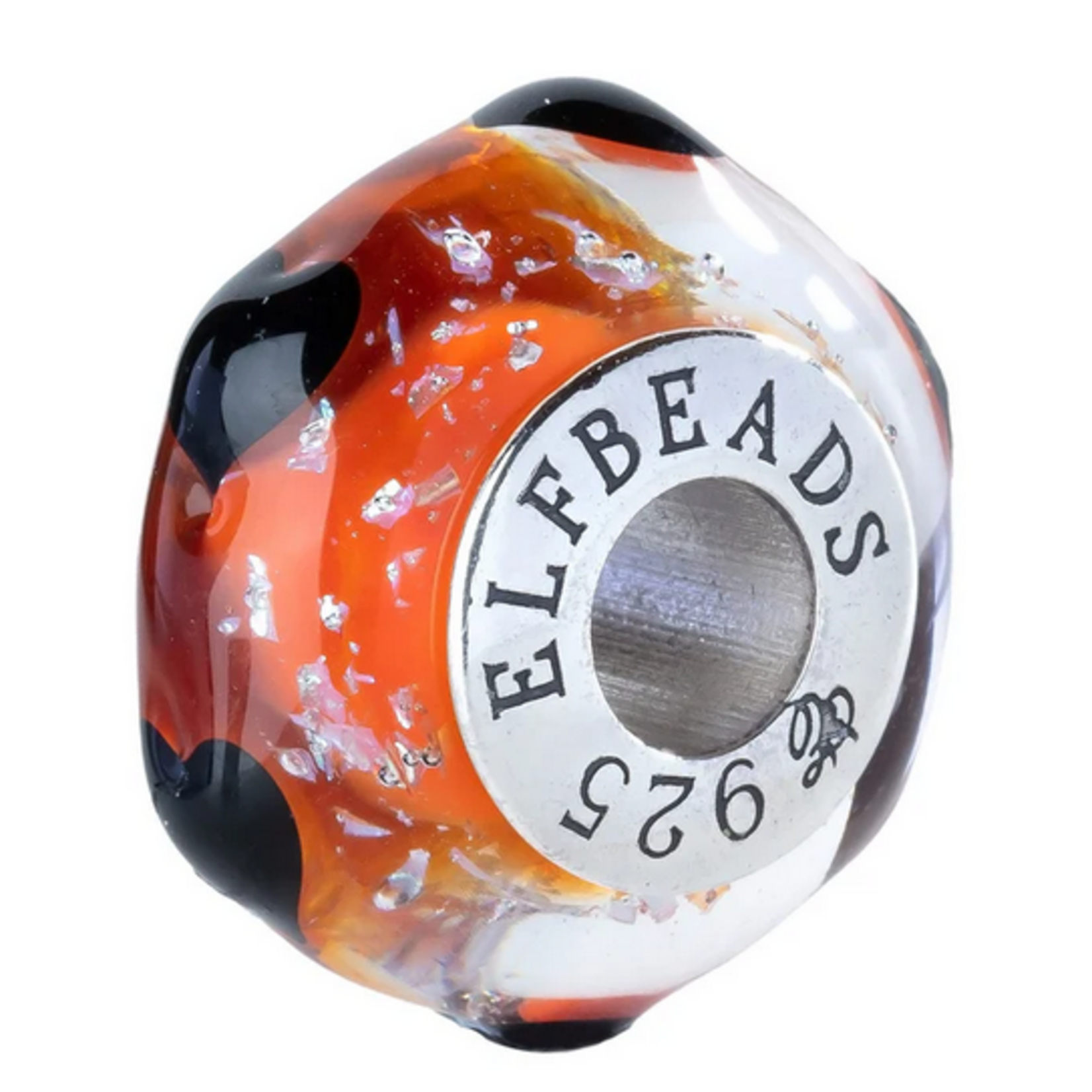 Elfbeads Betty Black Hearts Charm - Artisan Glass