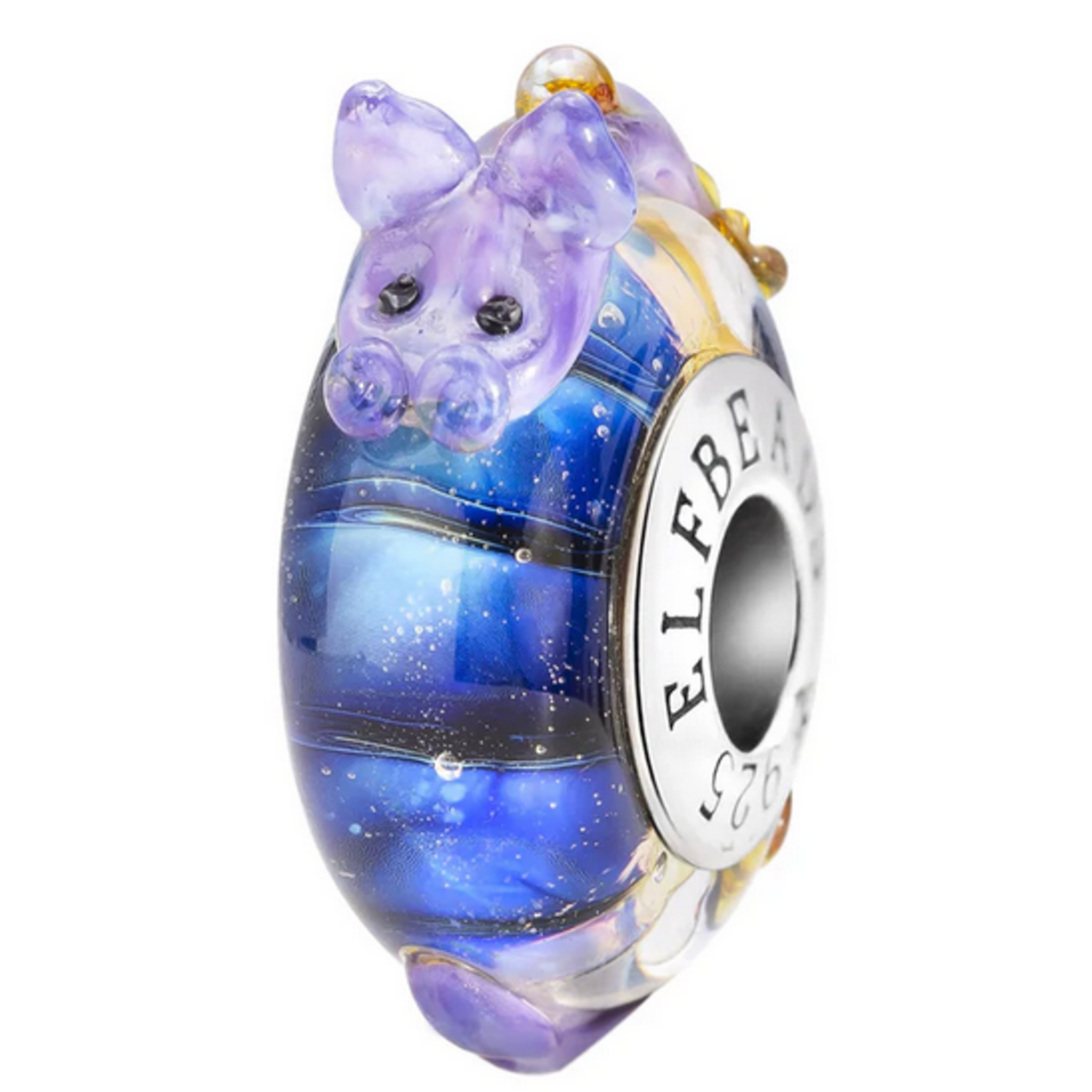 Elfbeads Celestial Mist Dragon Charm - Artisan Glass