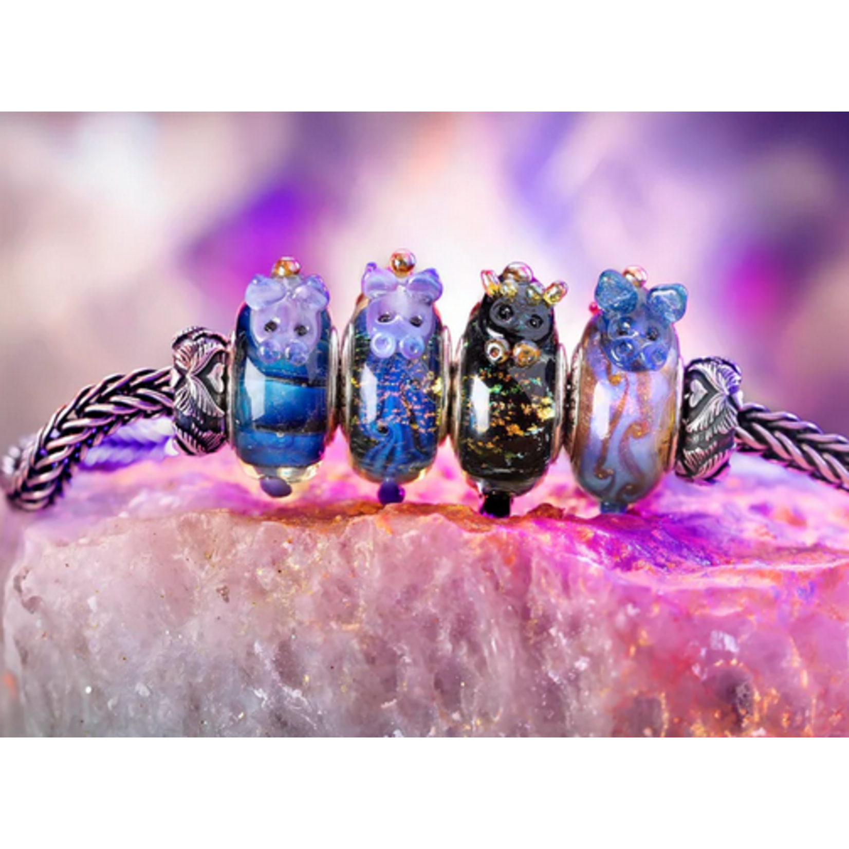 Elfbeads Celestial Mist Dragon Charm - Artisan Glass