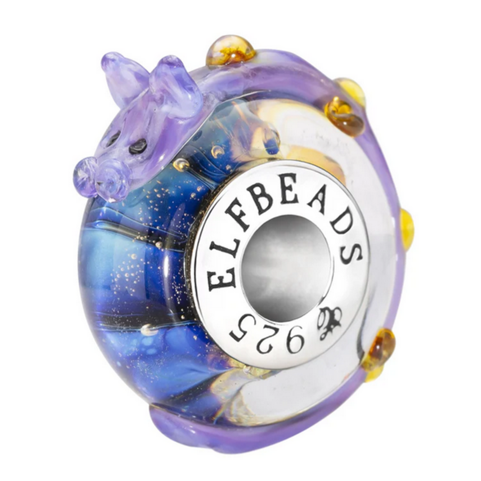 Elfbeads Celestial Mist Dragon Charm - Artisan Glass