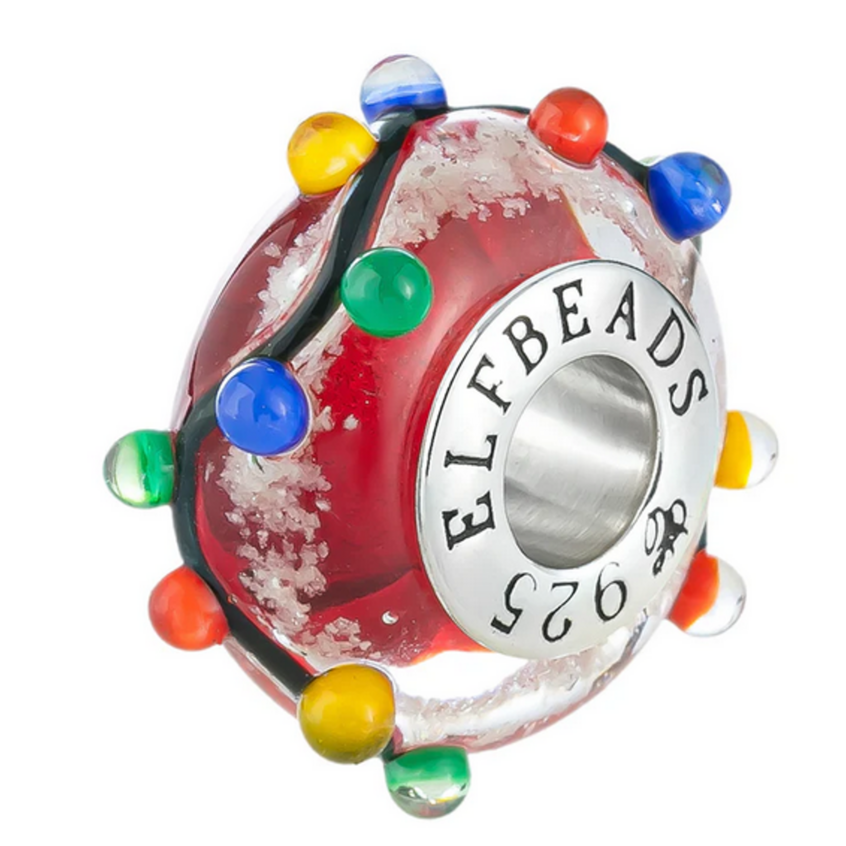 Elfbeads Christmas Lights Starlight Red Charm - Artisan Glass