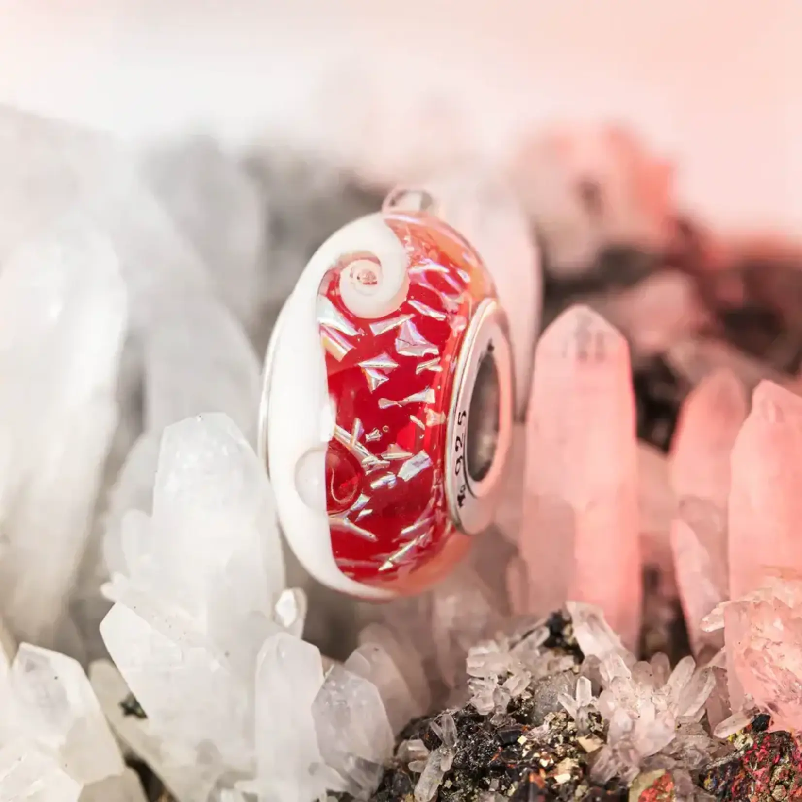 Elfbeads Christmas Miracle Snow Storm Charm - Artisan Glass