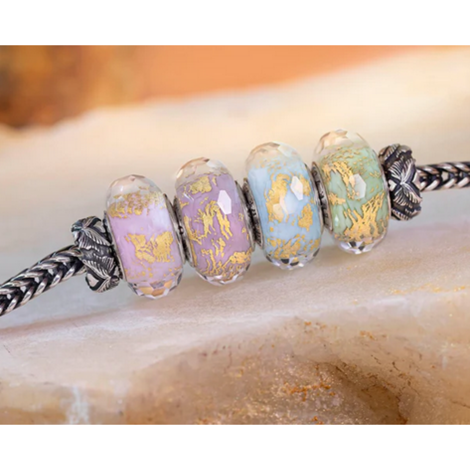 Elfbeads Cotton Candy Spark Fractal Charm - Artisan Glass