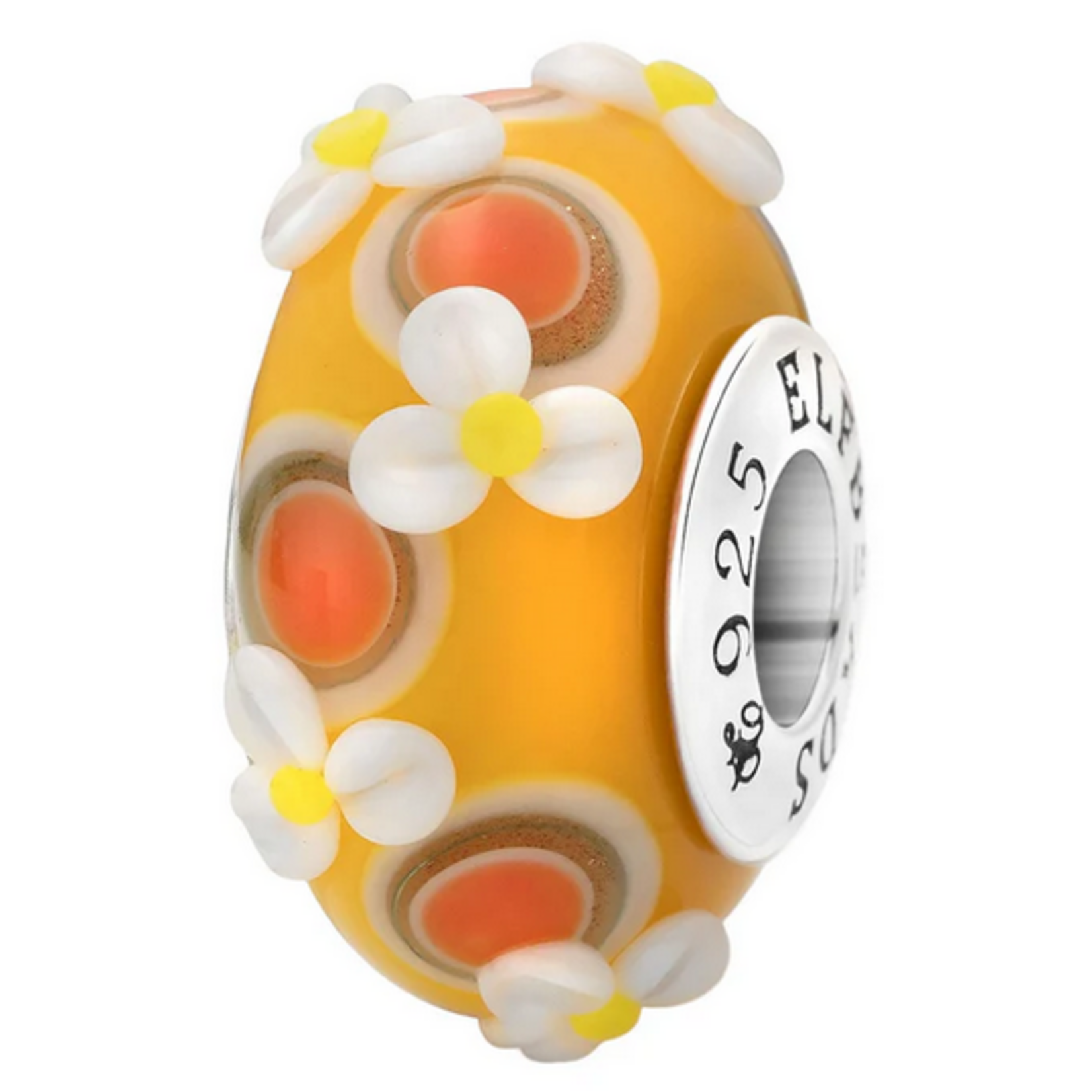 Elfbeads Easter Blossoms Apricots Charm - Artisan Glass