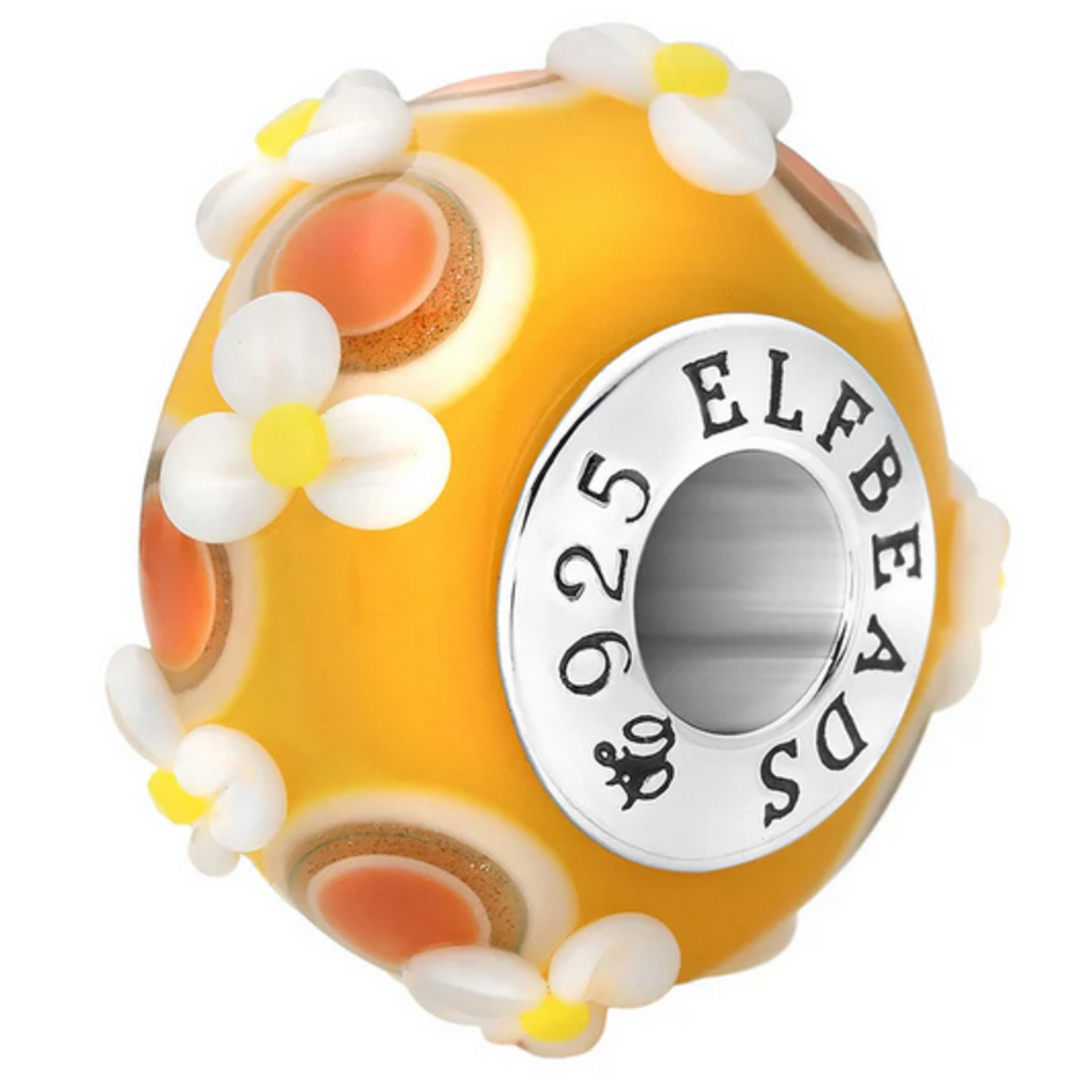 Elfbeads Easter Blossoms Apricots Charm - Artisan Glass