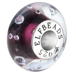 Elfbeads Eggplant Monroe Charm - Artisan Glass